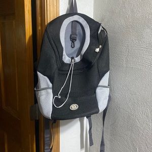 Dog backpack carrier up to 20 pounds 17Lx9ish deep